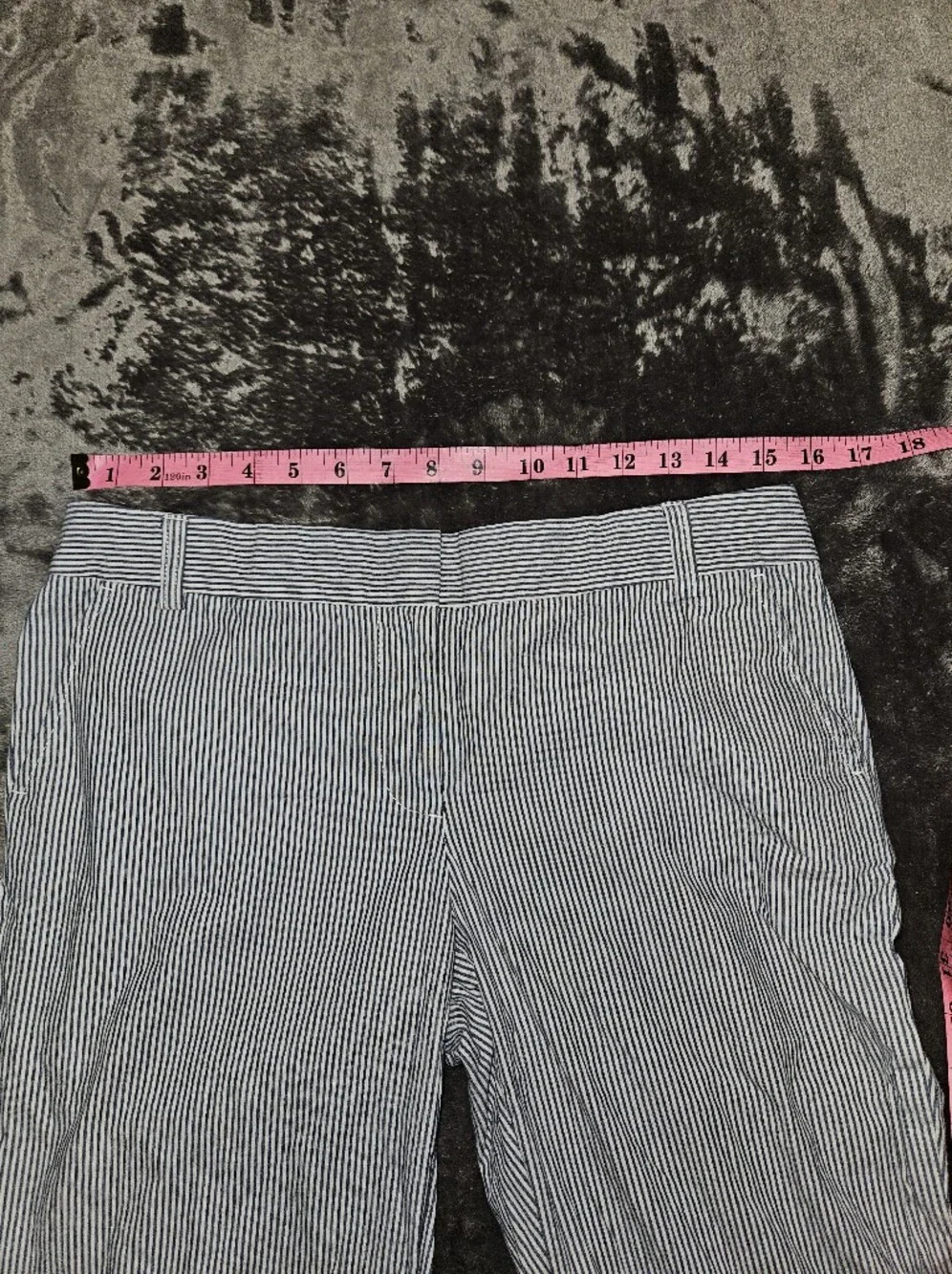 J. Crew City Fit Navy and White Striped Trousers Sz 6 Preppy Nautical Parisian